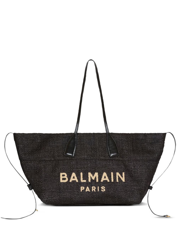 Balmain Balmain Track Raffia Tote Bag