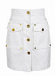 Elisabetta Franchi White Front Button Cargo Skirt