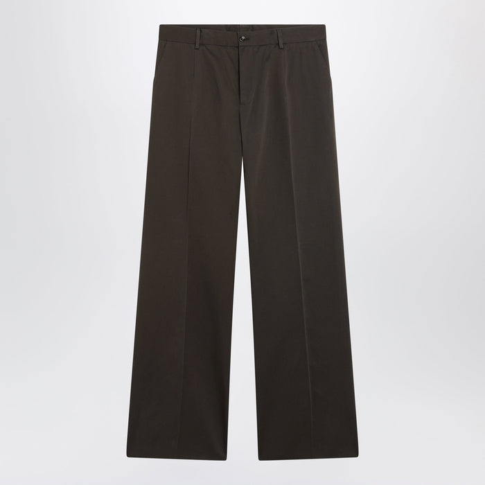 Dolce&Gabbana Tailored Cotton Trousers In Brown