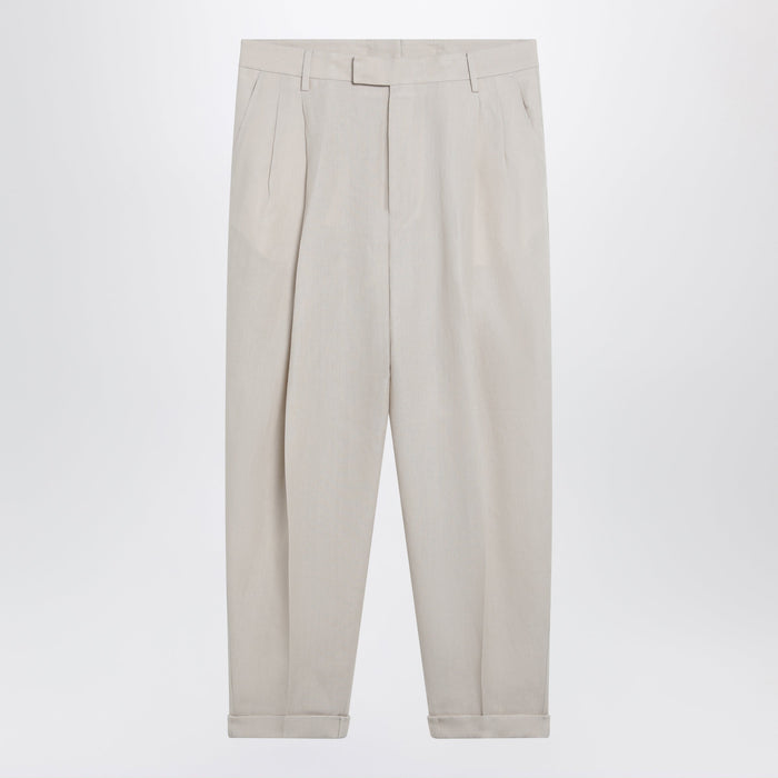 Dolce & Gabbana Beige Linen Canvas Trousers