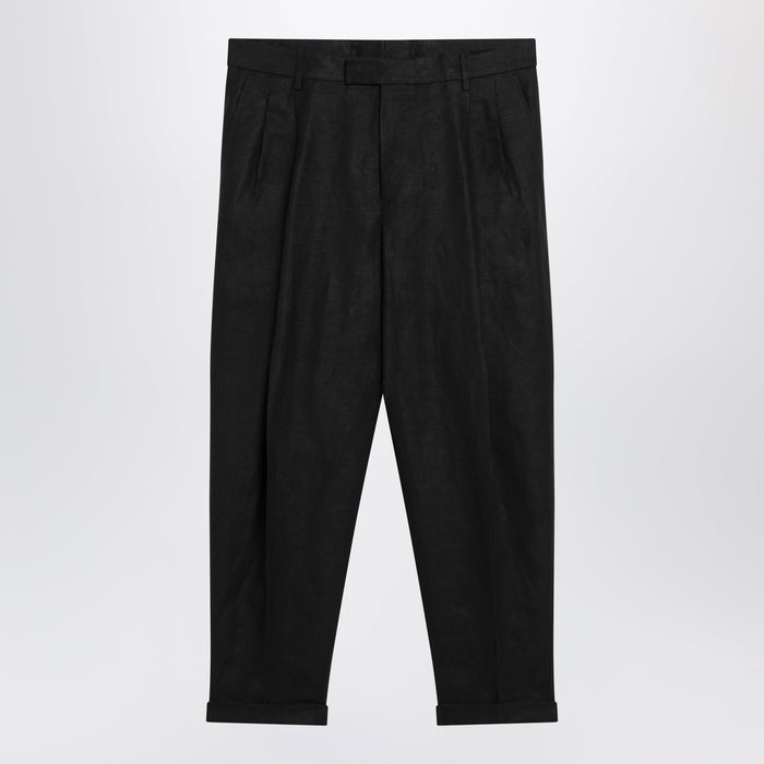 Dolce & Gabbana Black Linen Canvas Trousers