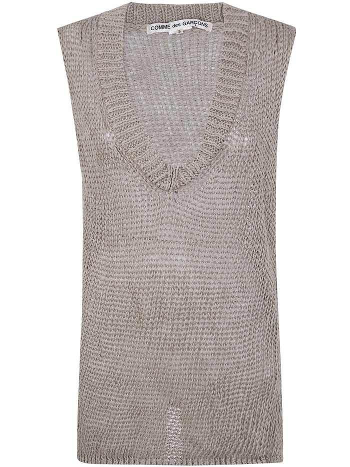 Comme Des Garçons V Neck Gilet Sweater