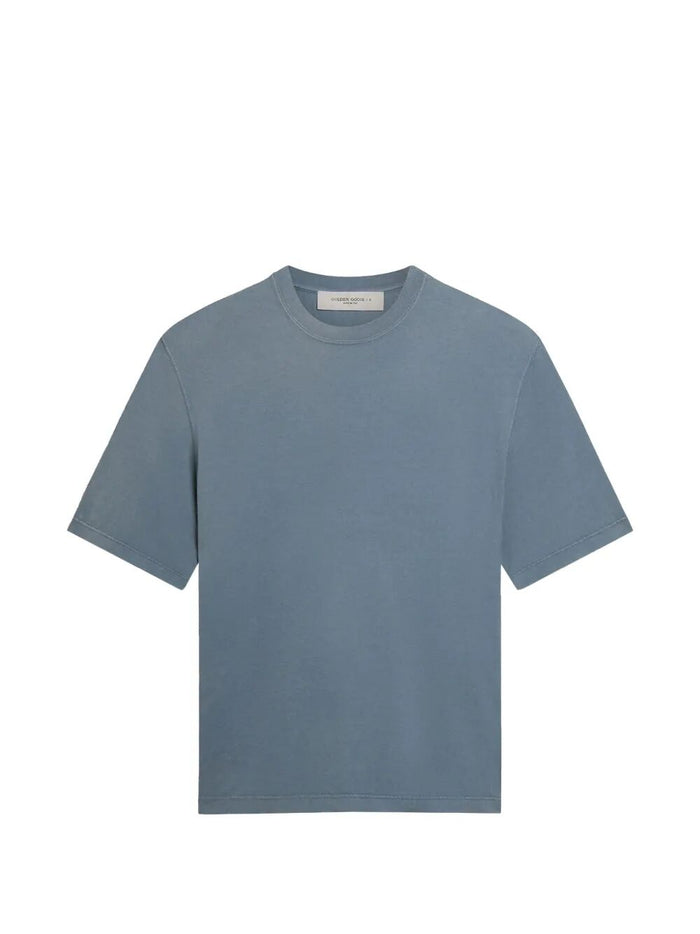 Golden Goose Relaxed Fit T-Shirt Faded Cotton Jersey Logo Patch