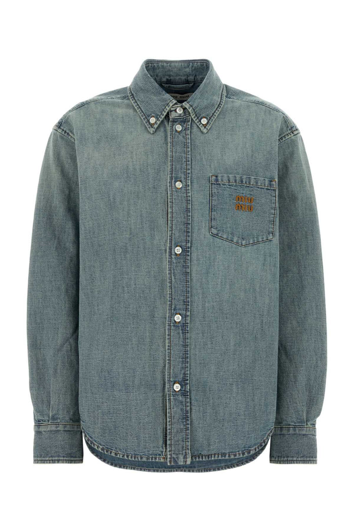 Miu Miu Denim Shirt With Long Sleeves