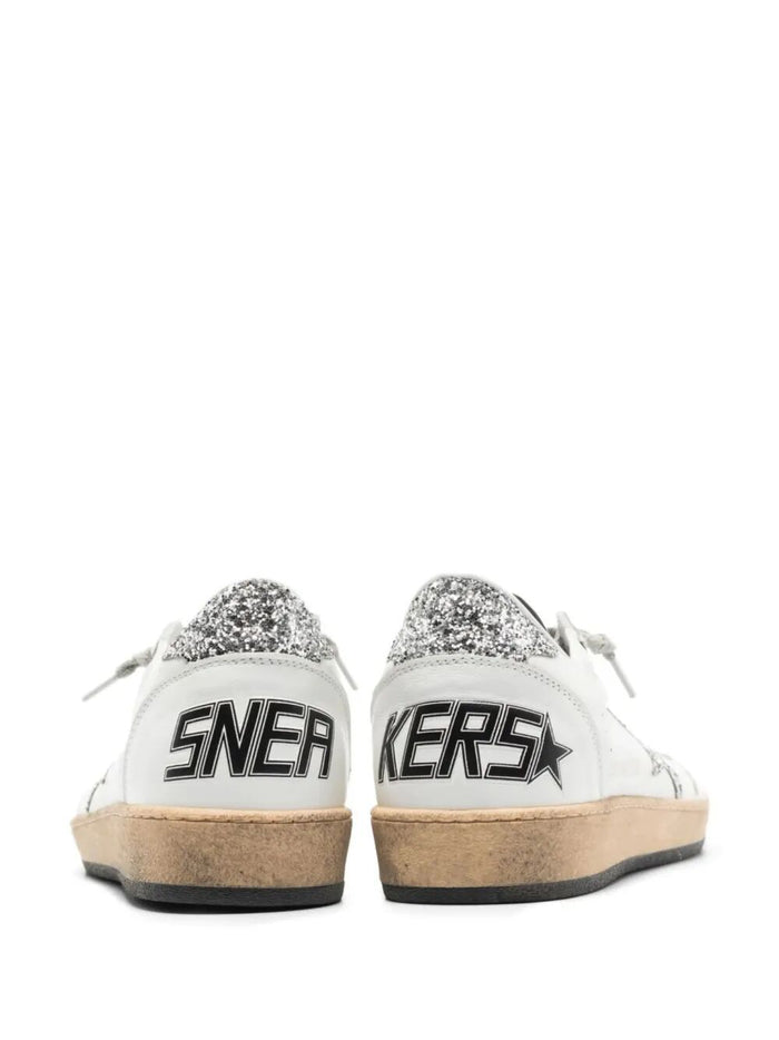 Golden Goose "Ballstar" Nappa Upper And Spur Glitter Star And Heel