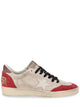 Golden Goose Beige Red Magenta Ballstar Suede