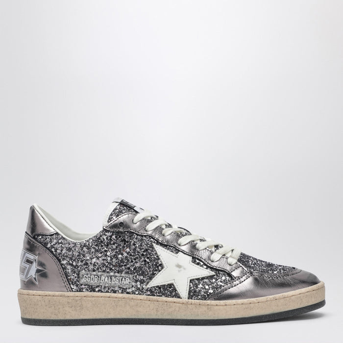 Golden Goose Ballstar Silver Glitter Sneakers