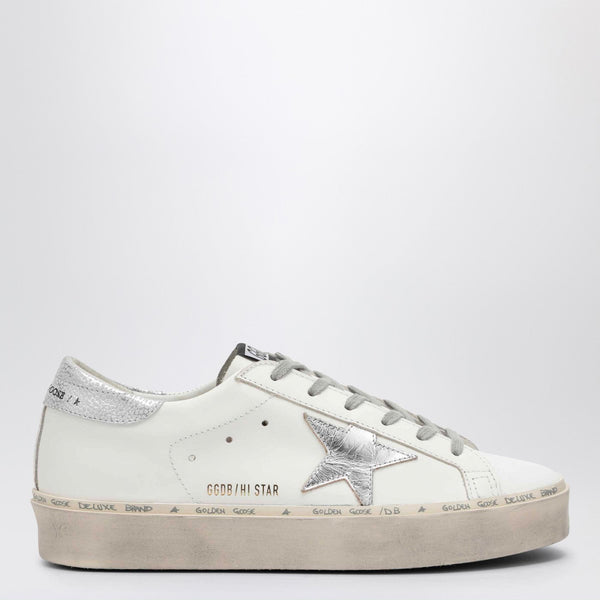 Golden Goose White/Silver Hi-Star Sneakers