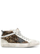 Golden Goose Beige Black Leopard Mid Star Sneaker Bootie