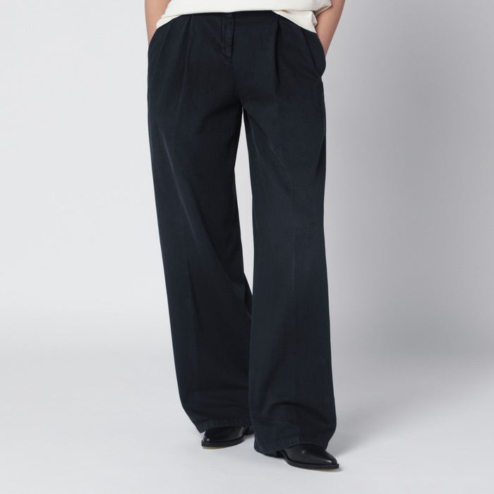 Golden Goose Black Wide-Leg Cotton Trousers