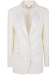 Golden Goose Journey W`S Single Breasted Over Jacket Viscose Wool Crepe W Satin Lapel & Beads Embroidery