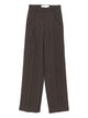 Golden Goose Brown Pinstripe Wool Wide-Leg Trousers