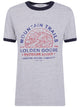 Golden Goose "Journey W`S" Slim Long T-Shirt Slub Cotton Jersey With Knitted Rib And Print