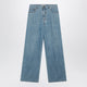 Miu Miu High-Waisted Wide-Leg Chambray Pants In Light Blue