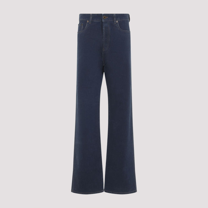 Miu Miu Embroidered-Logo Flock Jeans