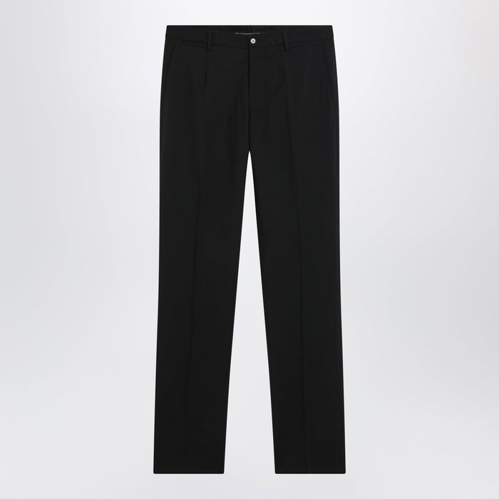 Dolce & Gabbana Tailored Stretch Wool Trousers In Black