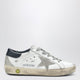 Golden Goose Super-Star Sneakers In White/Navy Blue