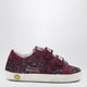 Golden Goose Old School Sneakers In Burgundy Glitter
