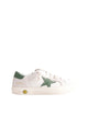 Golden Goose Kids White/Beige Leather And Green Suede Superstar Sneakers