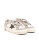 Golden Goose White/Taupe May Sneakers With Glitter Star