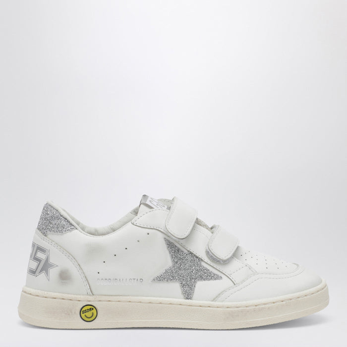Golden Goose Ball Star Sneakers In White/Crystal