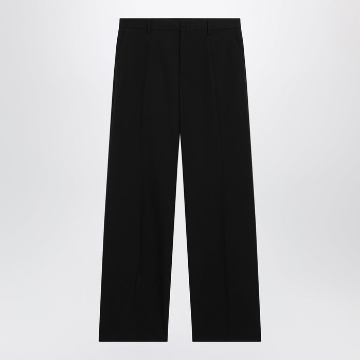 Dolce&Gabbana Straight-Leg Tailored Wool Trousers In Black