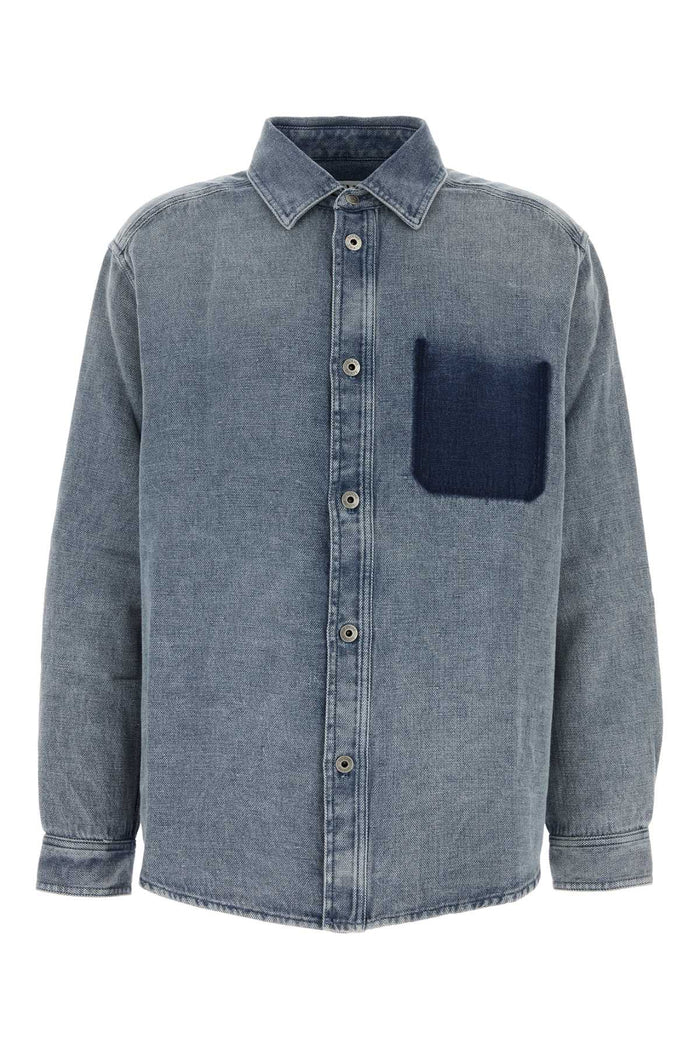 Loewe Denim Blue Cotton Blend Oversize Shirt