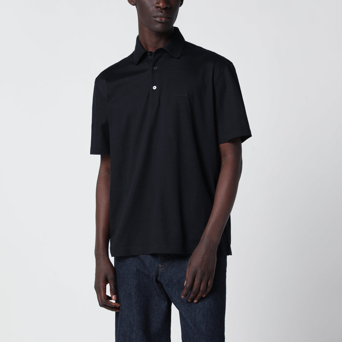 Ermenegildo Zegna Navy Blue Cotton Polo