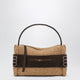 Jw Anderson Small Loafer Bag In Natural Raffia And Brown Leather