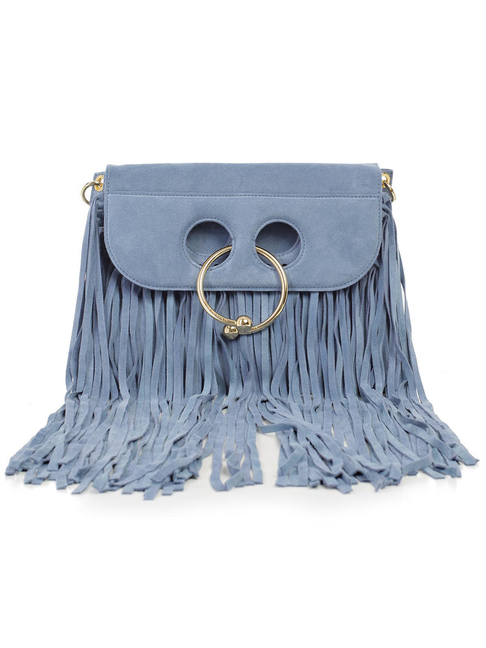 Jw Anderson Medium Pierce Suede Fringe Bag
