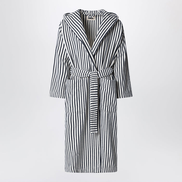 Tekla White And Black Striped Bathrobe