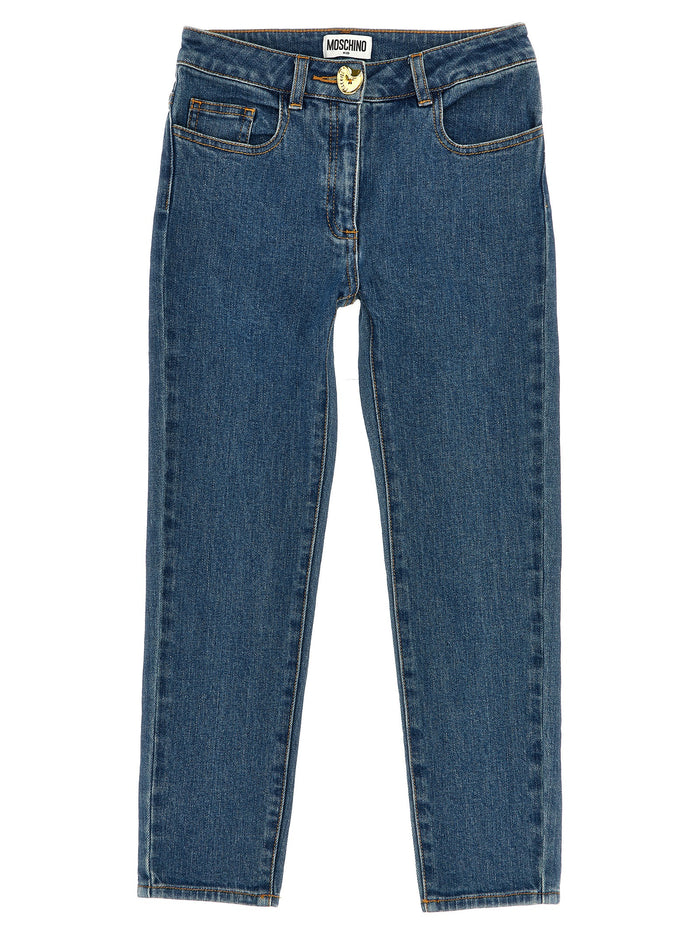 Moschino Kid Teen Button Detail Jeans