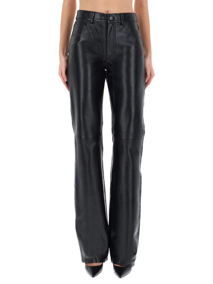 Haikure Star Black Denim & Leather Pants