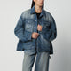 Haikure Blue Washed-Effect Denim Jacket