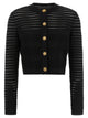 Balmain Semi-Transparent Stripes Cardigan