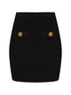 Balmain Black Viscose Polyamide Elastane Skirt