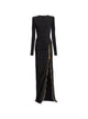 Balmain Long Sleeves Zipped Compact Jersey Long Dress