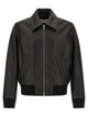 Ami Paris 'Ami De Coeur' Leather Bomber Jacket