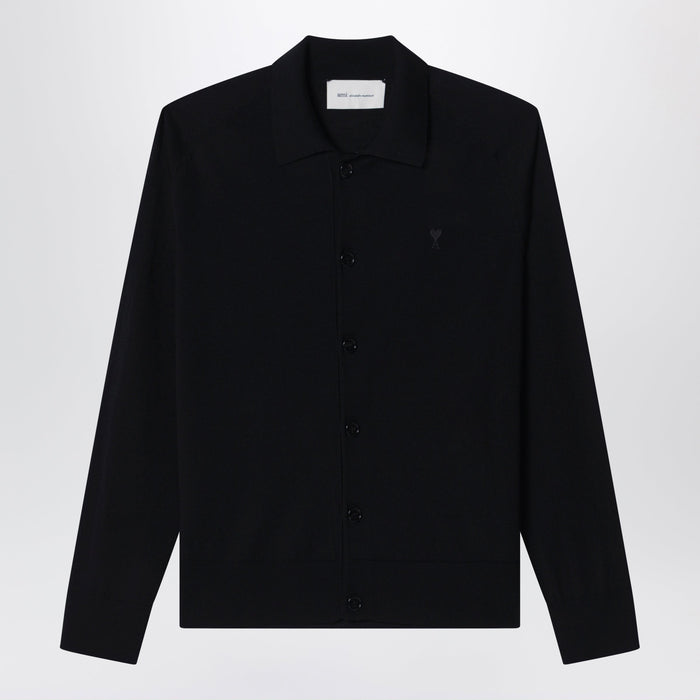 Ami Paris Black Wool Cardigan
