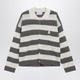 Ami Paris Ami De Coeur Striped Cotton Knit Cardigan