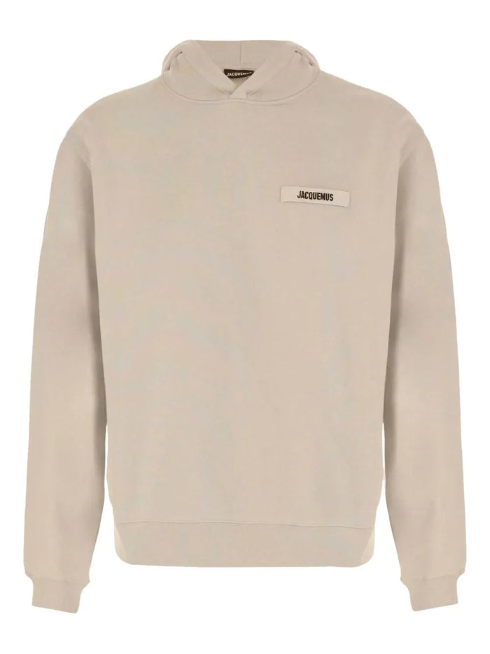 Jacquemus Beige Sweatshirt With Grosgrain Logo