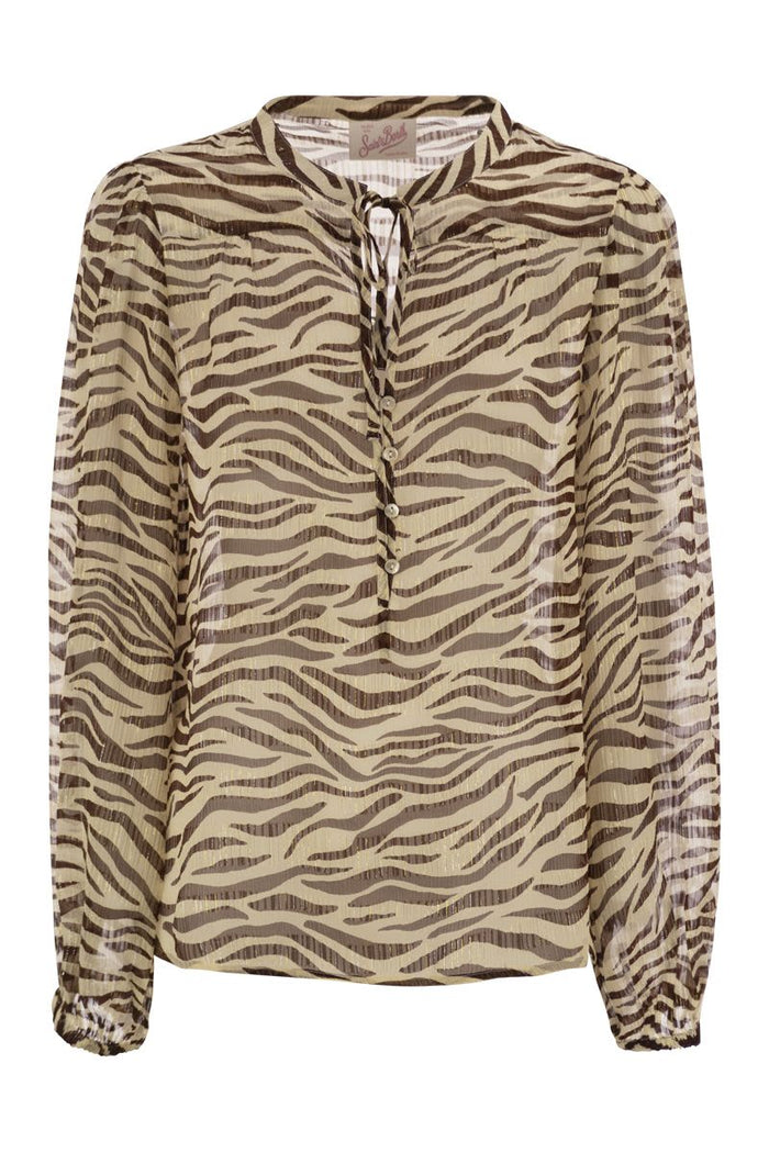Mc2 Saint Barth Harper - Shirt With Mandarin Collar