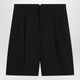 Ami Paris Black Pleated Bermuda Shorts In Cotton