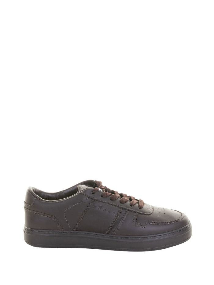 Hogan Hogan Skeaker H-Tv In Smooth Brown Leather, Rubber Sole, 8 Mm Memory Foam Insole.