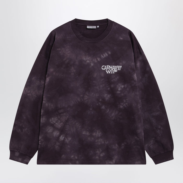 Carhartt Wip Radiate Longsleeve Tiedye Organic Cotton Tshirt, Purple