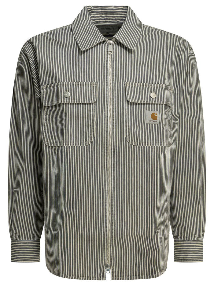 Carhartt Wip Mercer Grey Cotton Overshirt Jacket