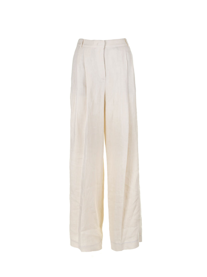 Eleventy High-Waisted Linen Trousers