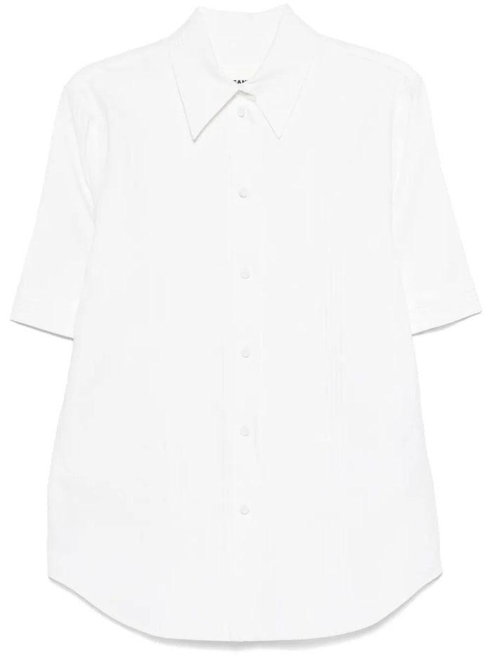 Jil Sander White Pleated Wide Shirt