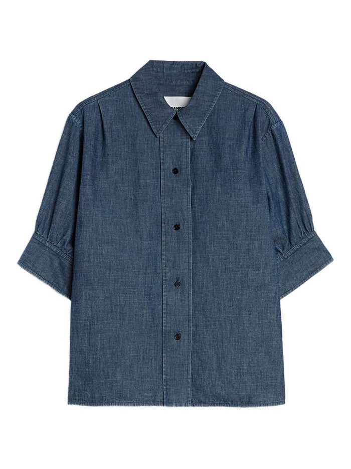 Jil Sander Blue Boxy Cotton Shirt