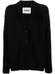 Jil Sander Long-Sleeved Black Cashmere Cardigan